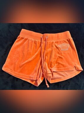 Juicy Couture Coral Velour Bedazzled Shorts Size Medium Women’s